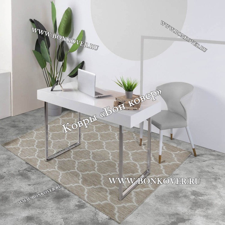Безворсовый ковер дизайн 141 бежевый