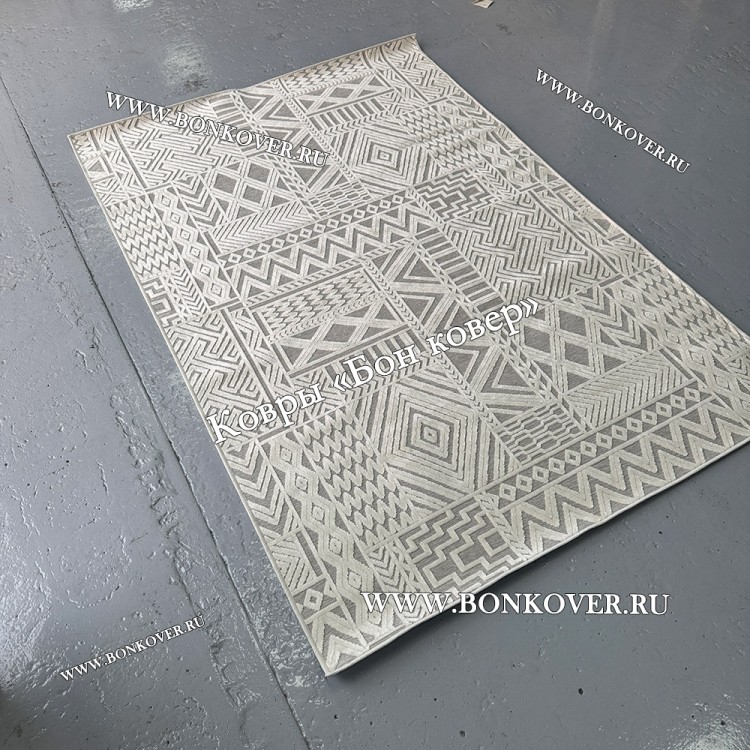 Ковер для гостиной из артшелка дизайн 65 Белый