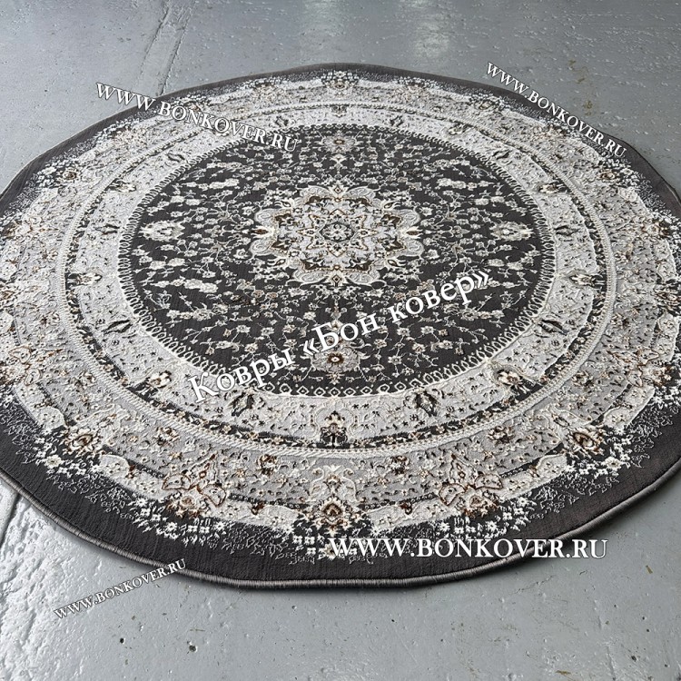 Турецкий Ковер Для гостиной New дизайн 371 Серый Круг