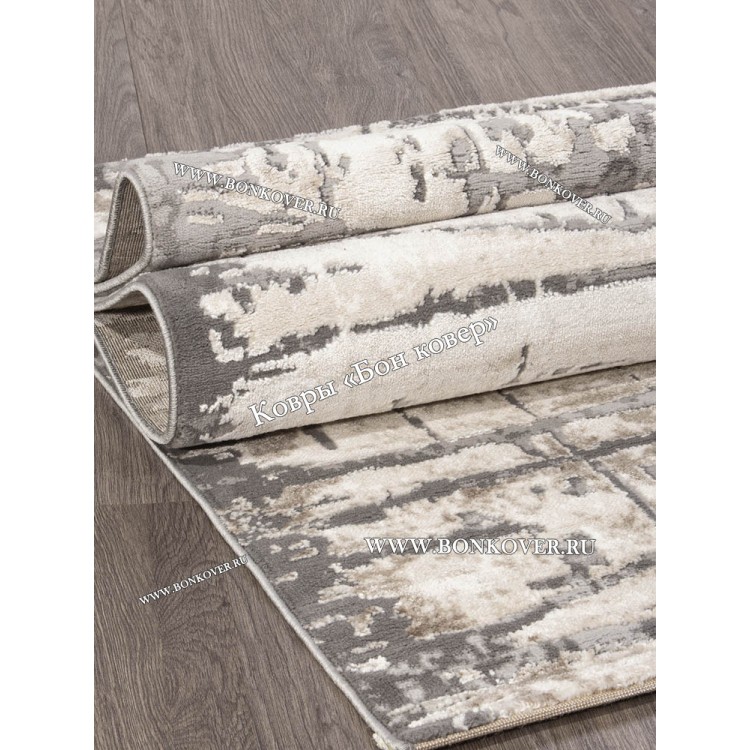 Абстрактный ковер дизайн 78 Серый с коричневым