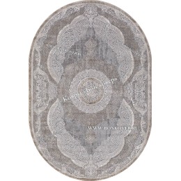 Классический ковер дизайн 85 Серый с коричневым Овал